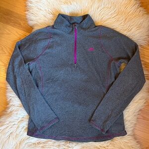 New Balance Gray Pullover with Pink Trim